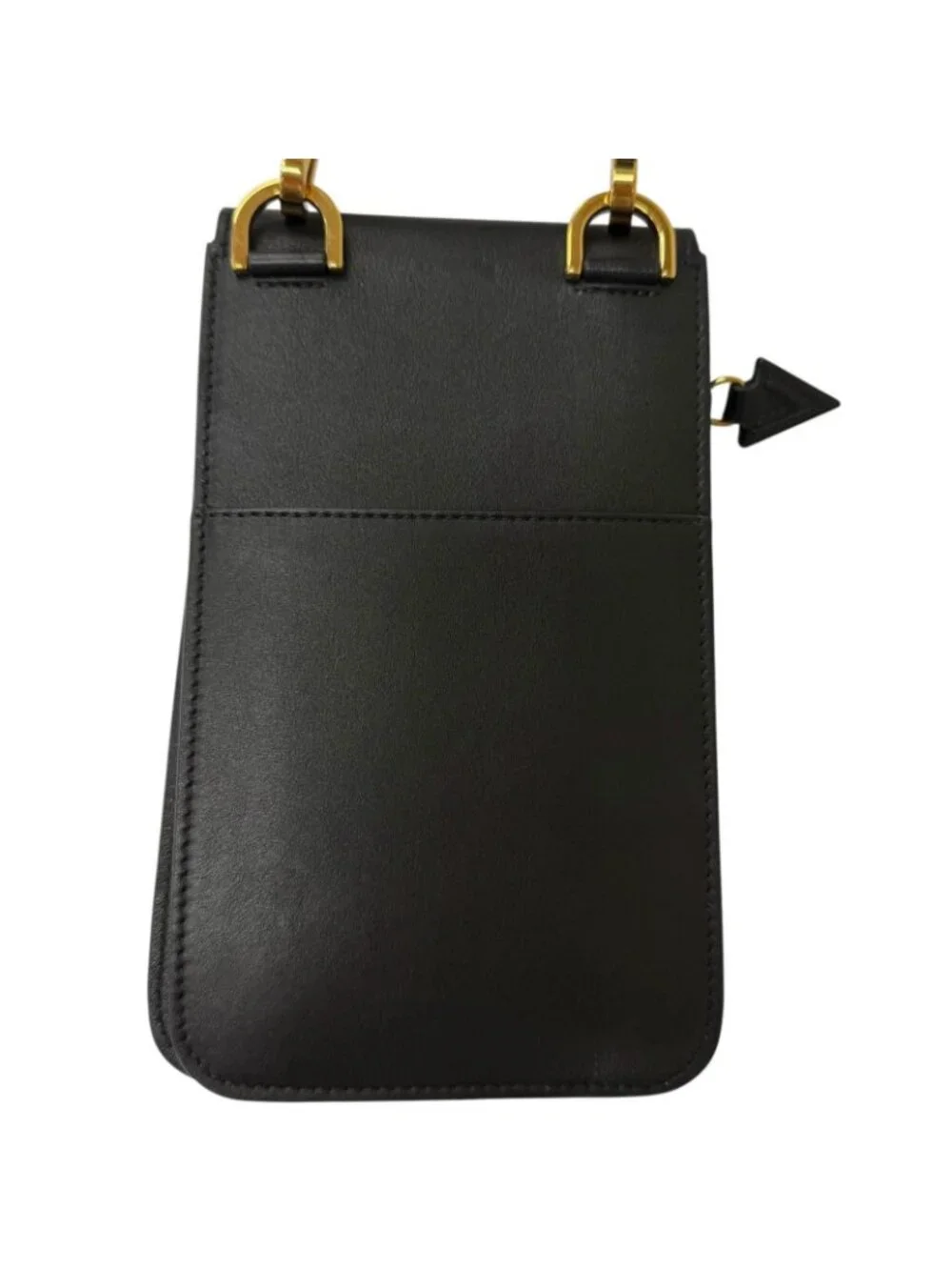 Versace Versa Leather Medu Samochi Shoulder Bag Neck Wallet Black